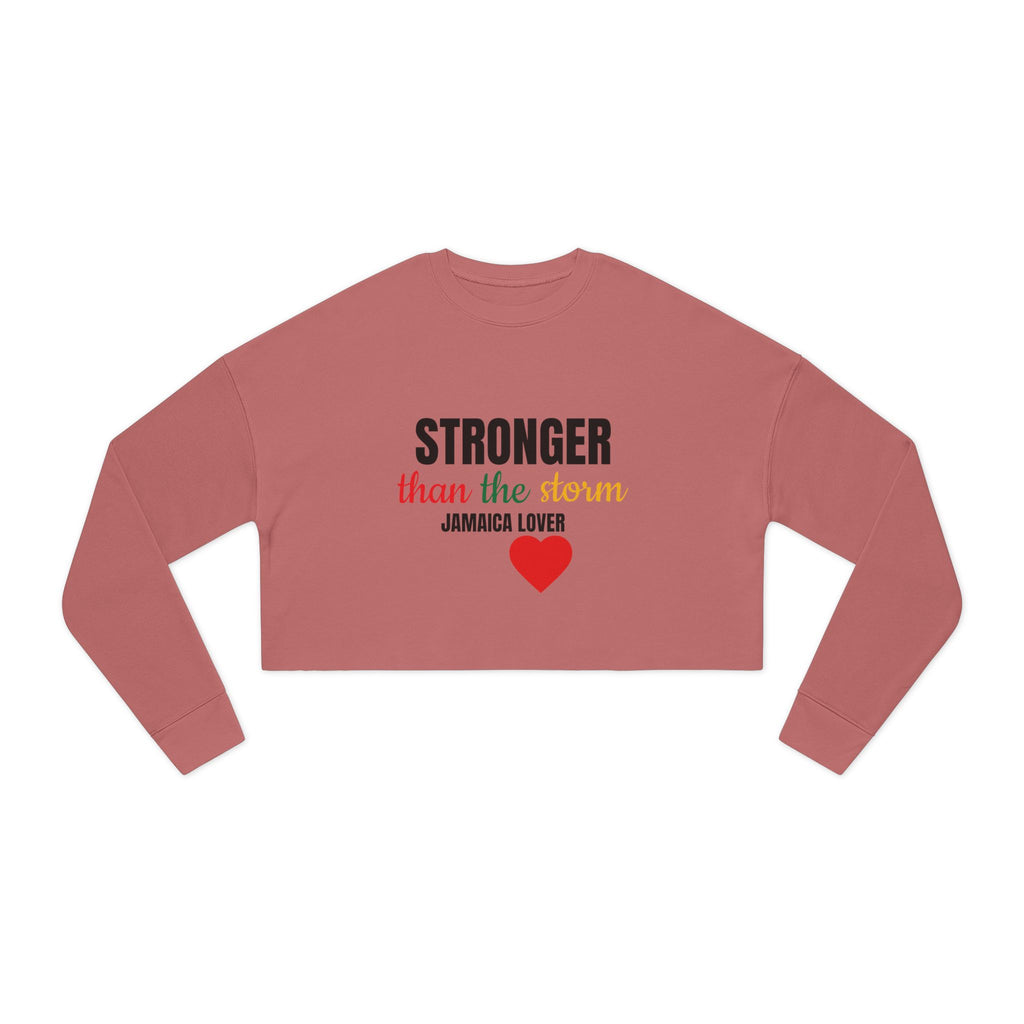Cropped Sweatshirt — "Stronger than the Storm" Jamaica Lover Heart