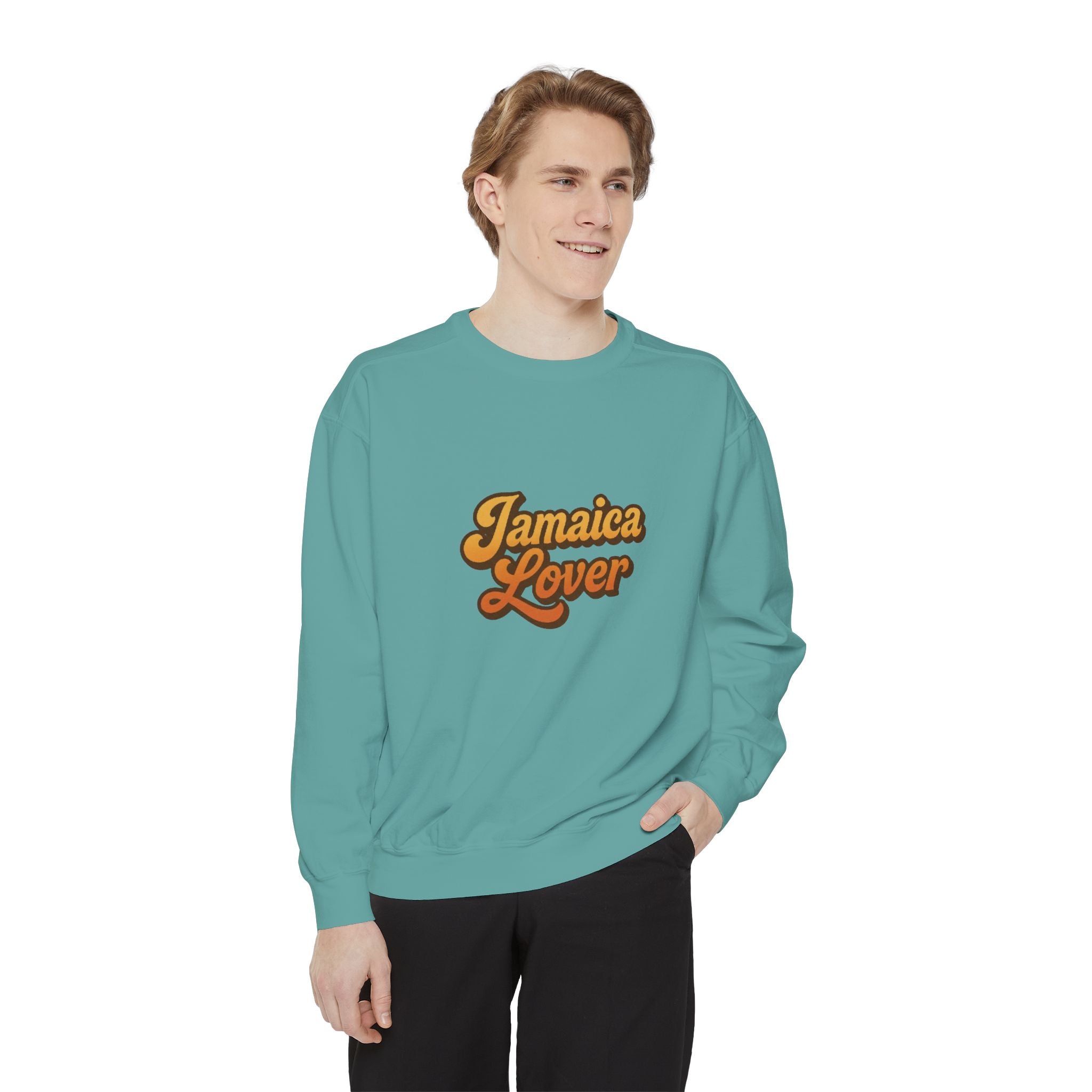 Jamaica Lover Sweatshirt — Retro Script Island Pride Crewneck