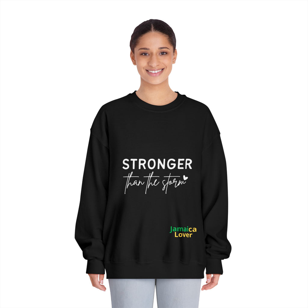 Stronger Than the Storm Crewneck Sweatshirt — Jamaica Lover Inspirational Pullover