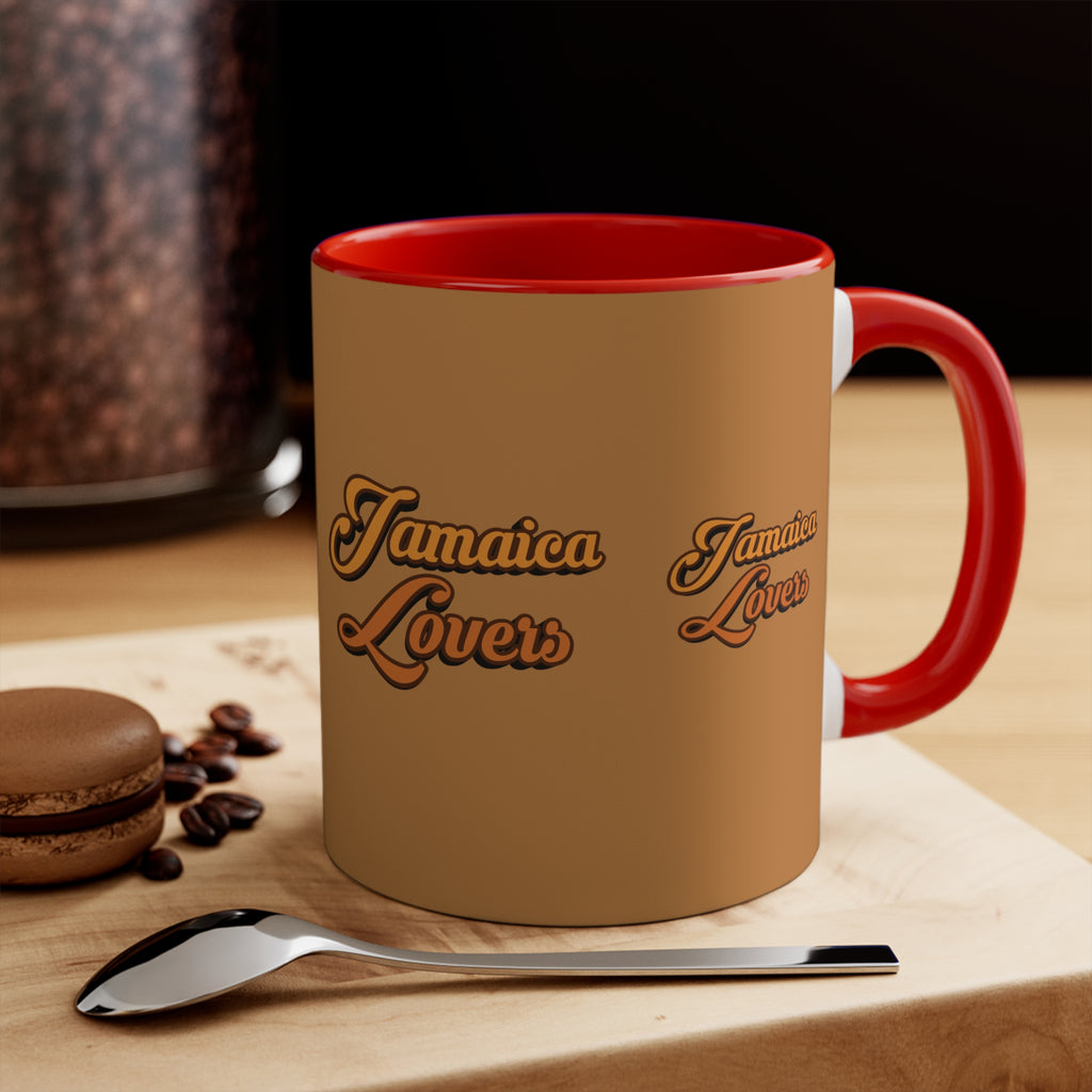 Jamaica Lovers Accent Mug, Coffee Cup for Island Enthusiasts, Gift for Coffee Lovers, Tropical Drinkware, Caribbean-Inspired Mug