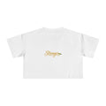Crop Tee — "Stronger" Motivational Floral Cropped T-Shirt for Women
