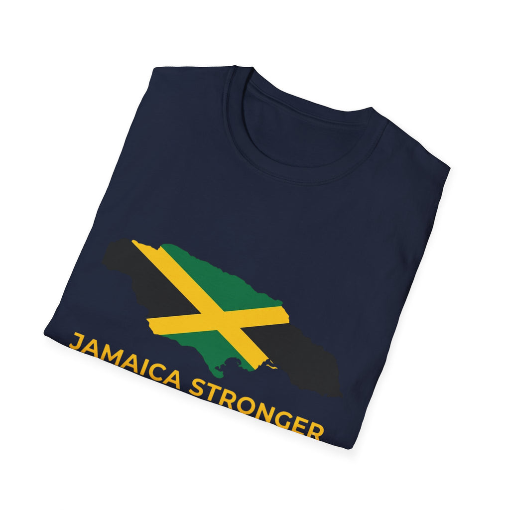 Jamaica Stronger Than The Storm T-Shirt — Jamaican Flag Map Tee