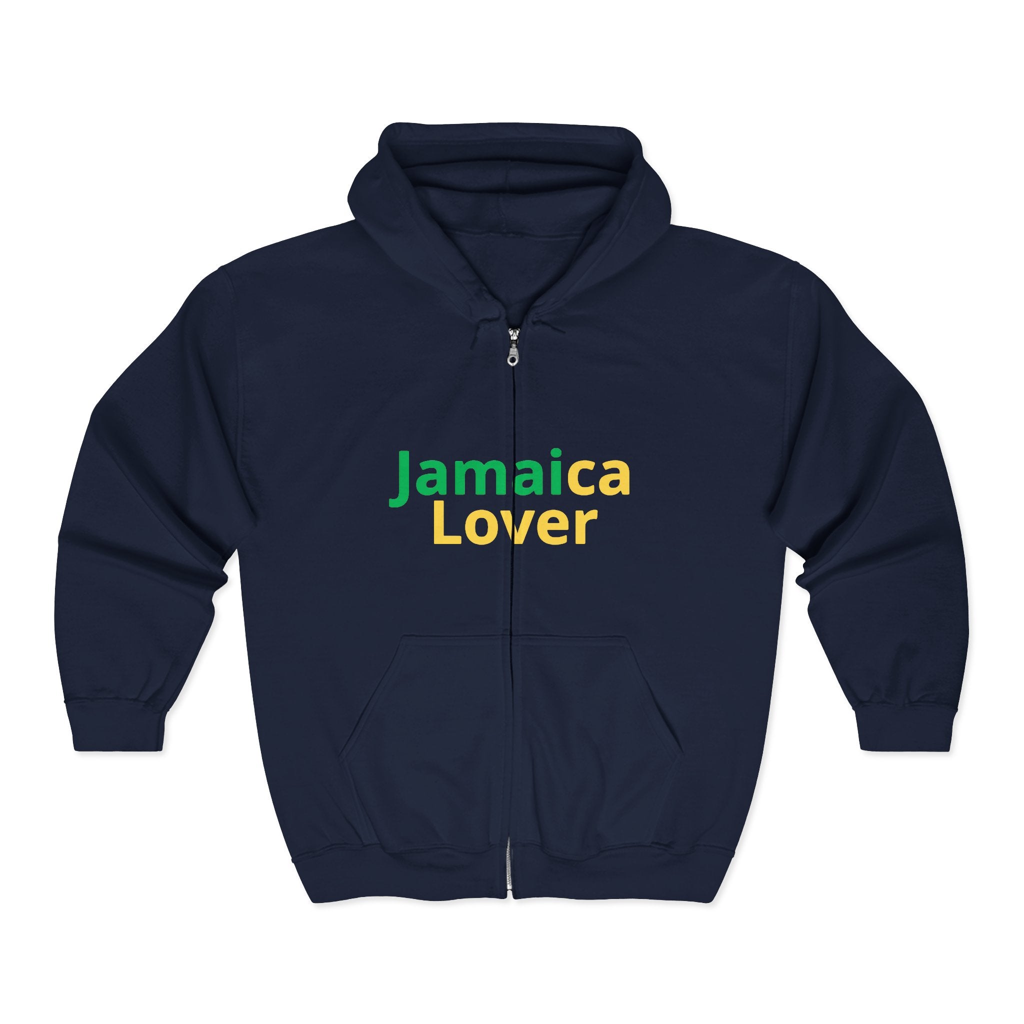 Jamaica Lover Zip Hoodie – Reggae Flag Colors Travel & Pride Sweatshirt