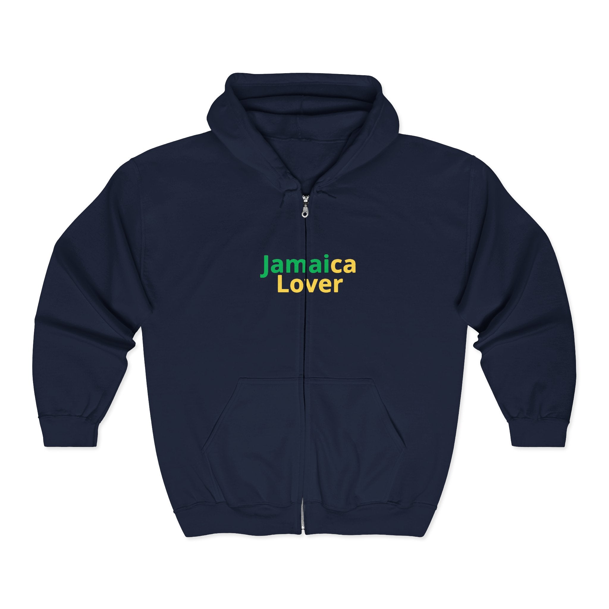 Jamaica Lover Zip Hoodie - Reggae Rasta Colors Full-Zip Sweatshirt