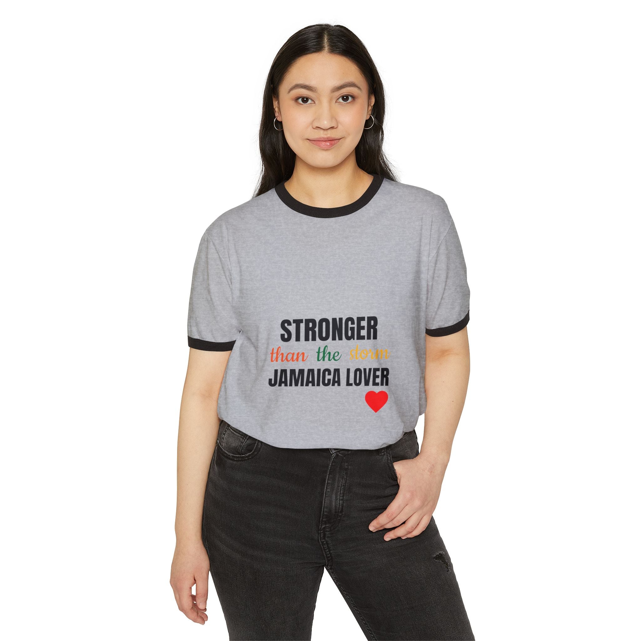 Stronger Than the Storm Jamaica Lover Ringer T-Shirt