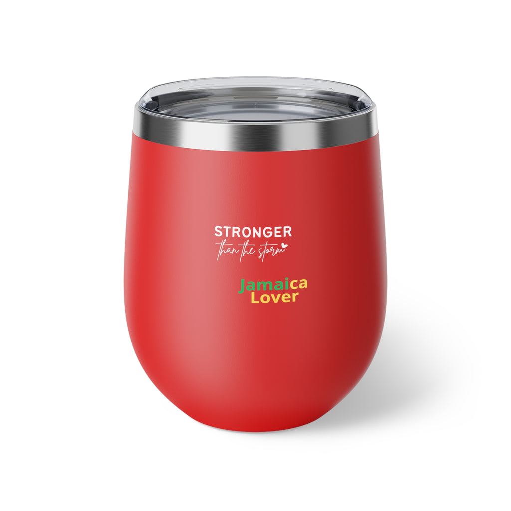 Insulated 12oz Copper Tumbler — "Stronger Than the Storm" Jamaica Lover Design