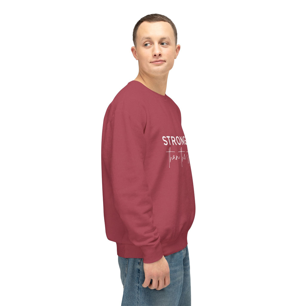 Stronger Than You Crewneck Sweatshirt — Inspirational Lightweight Pullover
