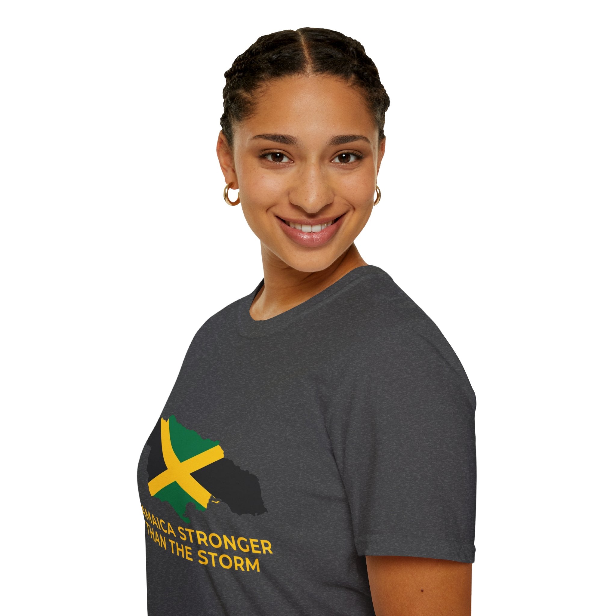 Jamaica Stronger Than The Storm T-Shirt — Jamaican Flag Map Tee