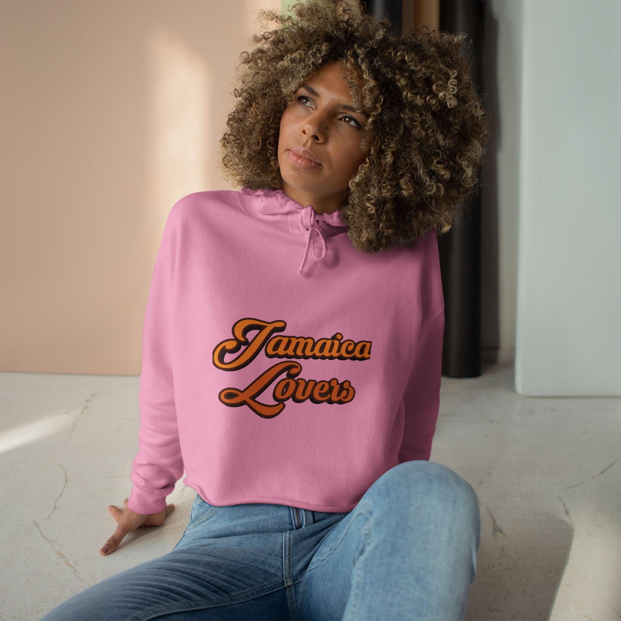 Jamaica Lovers Crop Hoodie - Vintage Style Sweatshirt, Perfect for Summer Festivals, Beach Days, Travel, Gifts for Him and Her