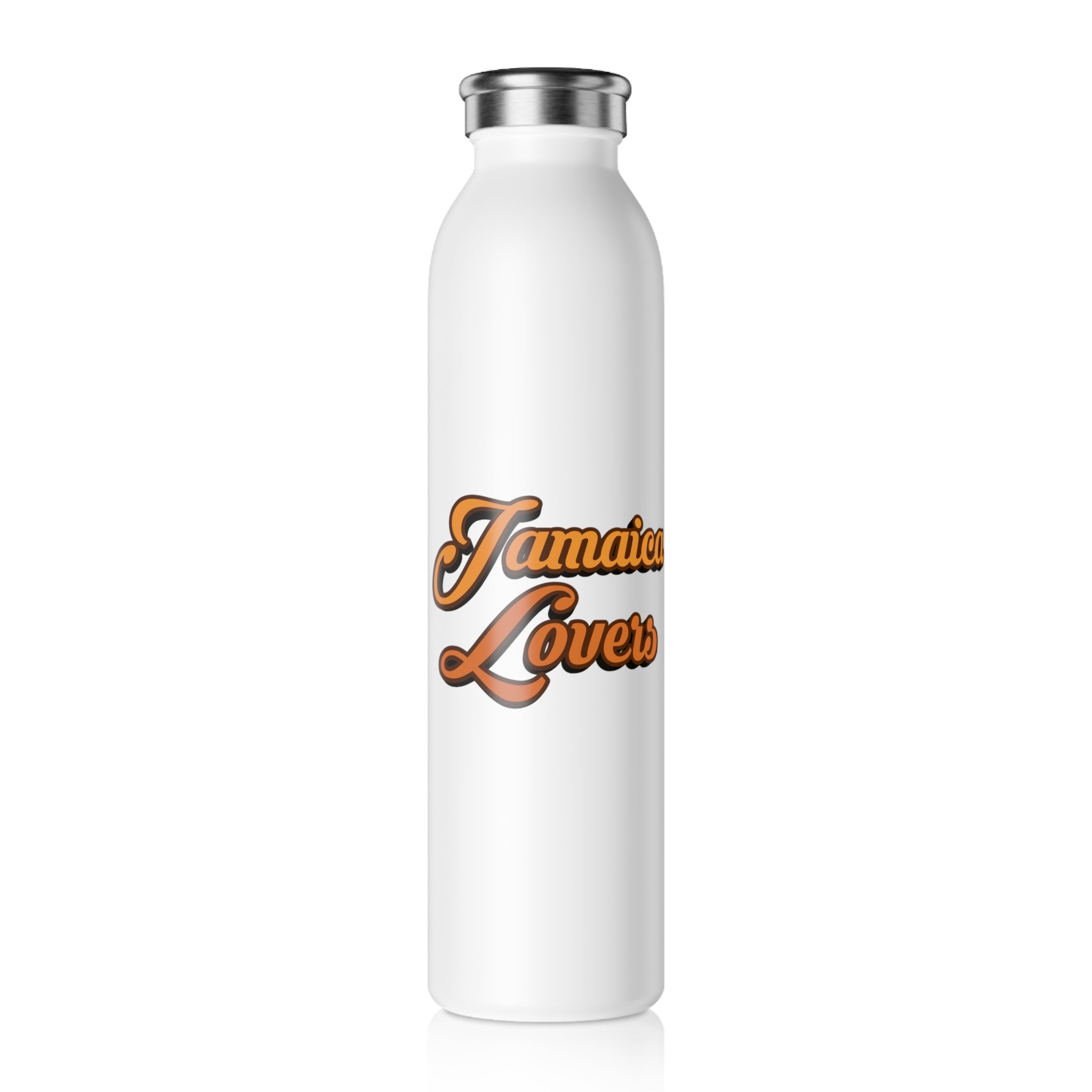 Jamaica Lovers Slim Water Bottle, Eco-Friendly Hydration Bottle, Travel Mug, Gift for Caribbean Enthusiasts, Summer Party Accessory