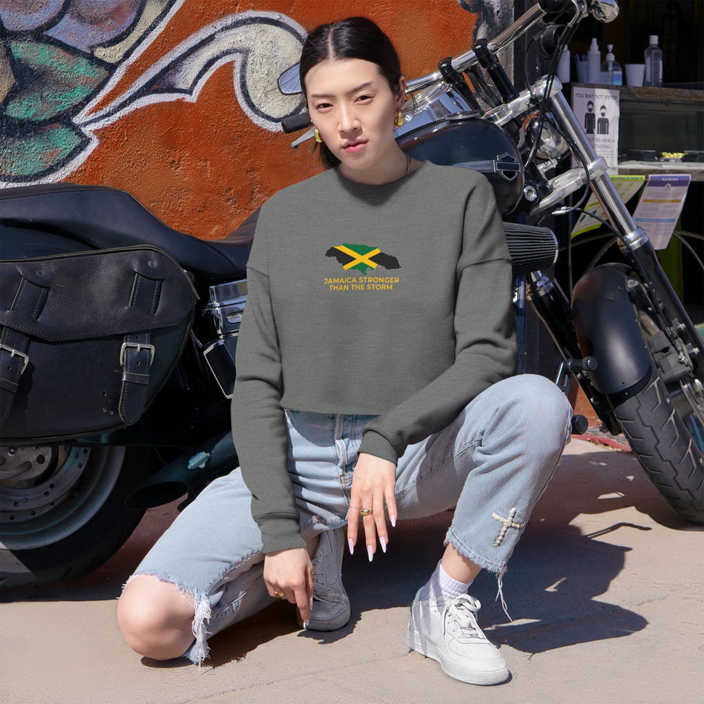 Cropped Sweatshirt — Jamaican Flag Heart "Proud To Be Jamaican"