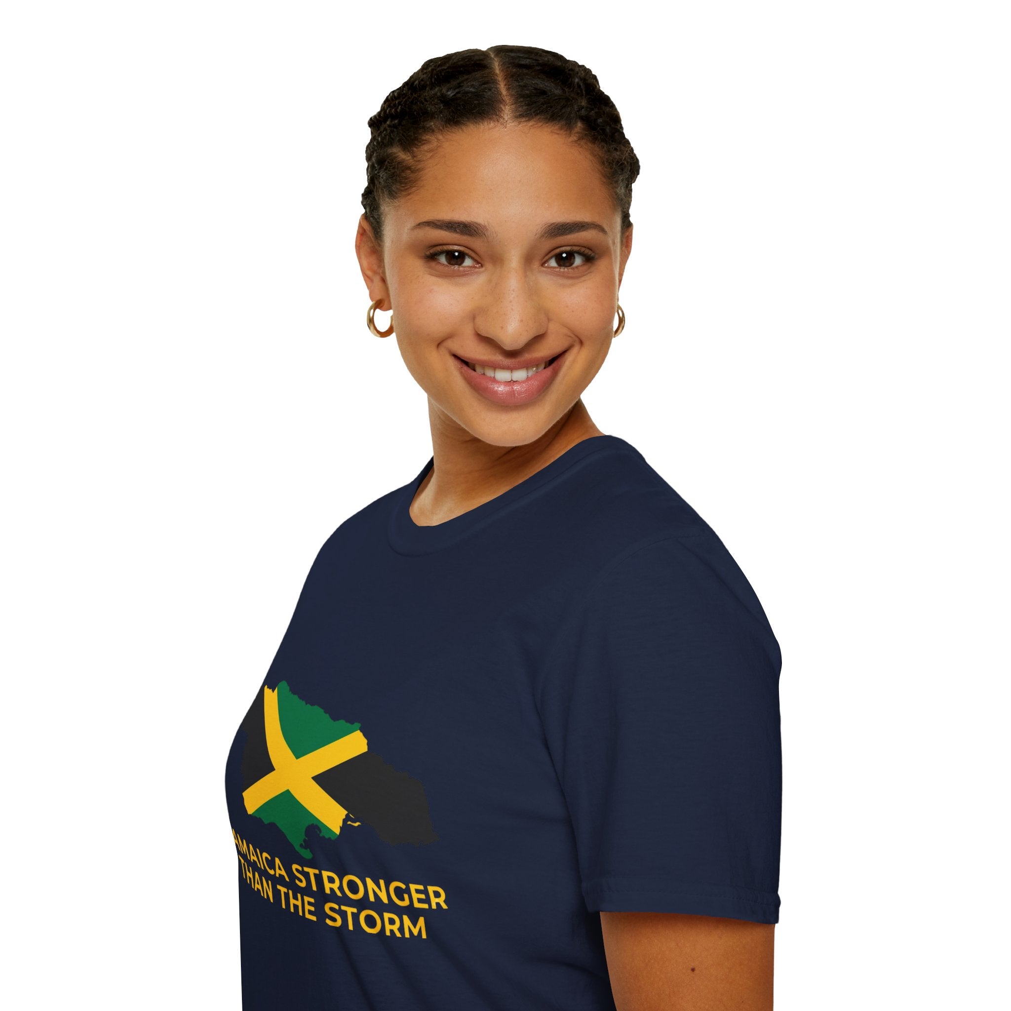 Jamaica Stronger Than The Storm T-Shirt — Jamaican Flag Map Tee