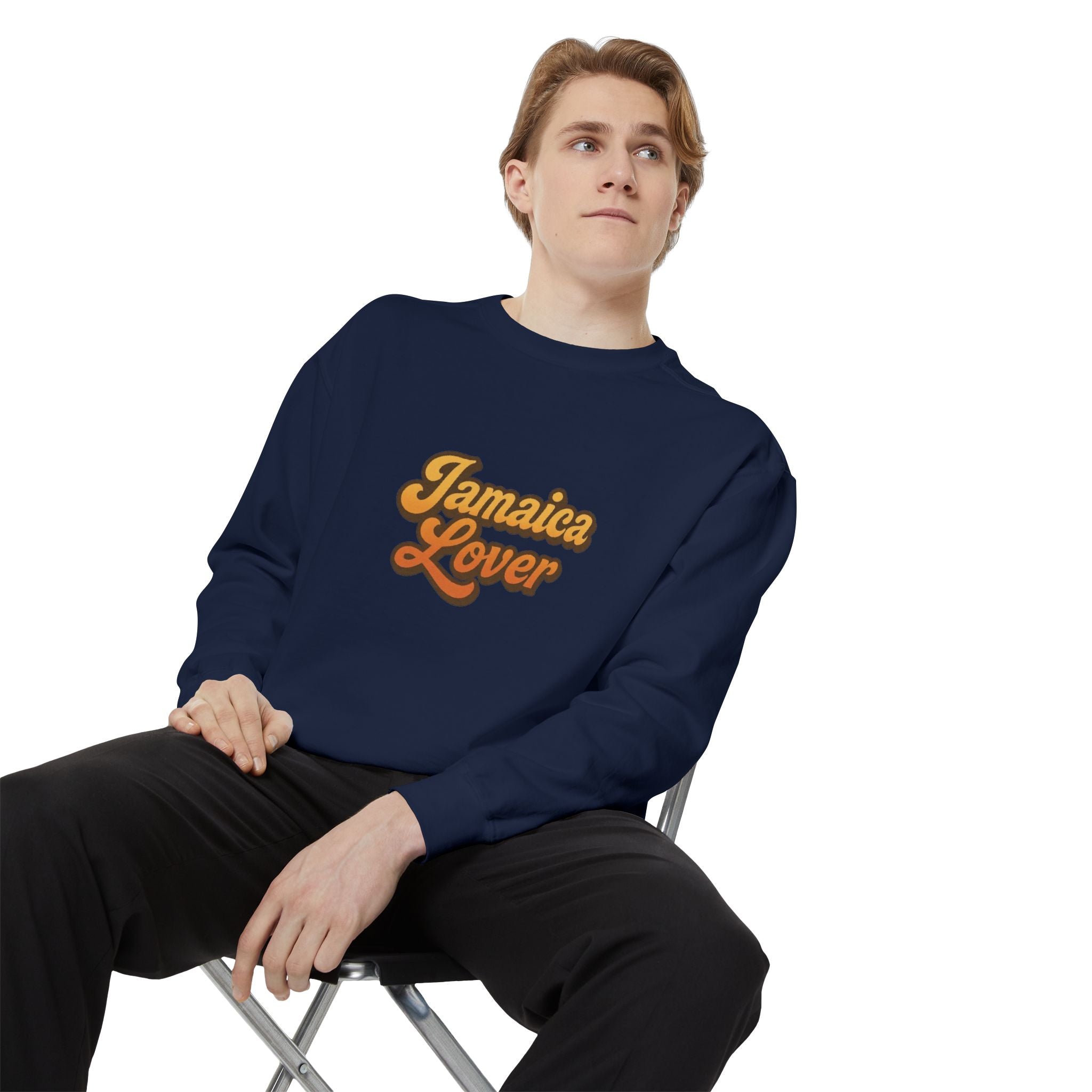 Jamaica Lover Sweatshirt — Retro Script Island Pride Crewneck