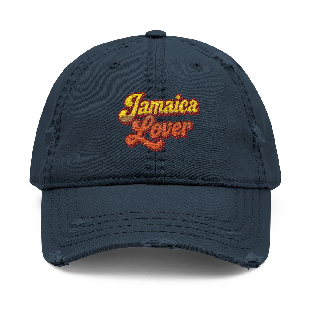 Jamaica Lover Embroidered Distressed Dad Hat