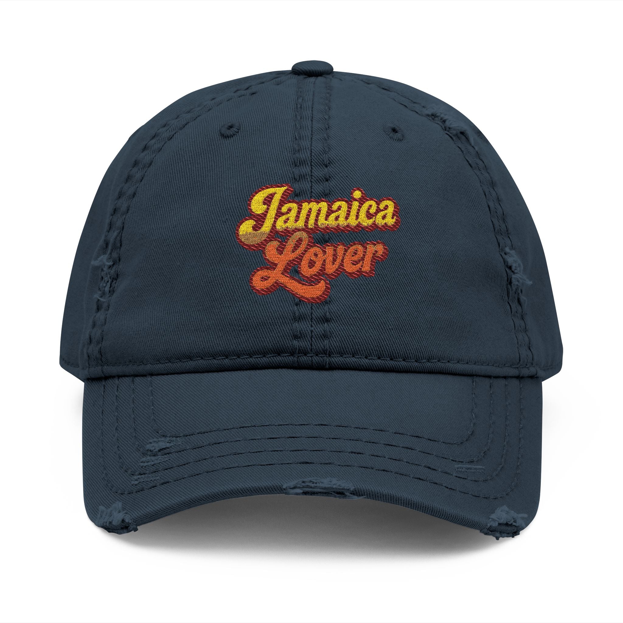 Jamaica Lover Embroidered Distressed Dad Hat