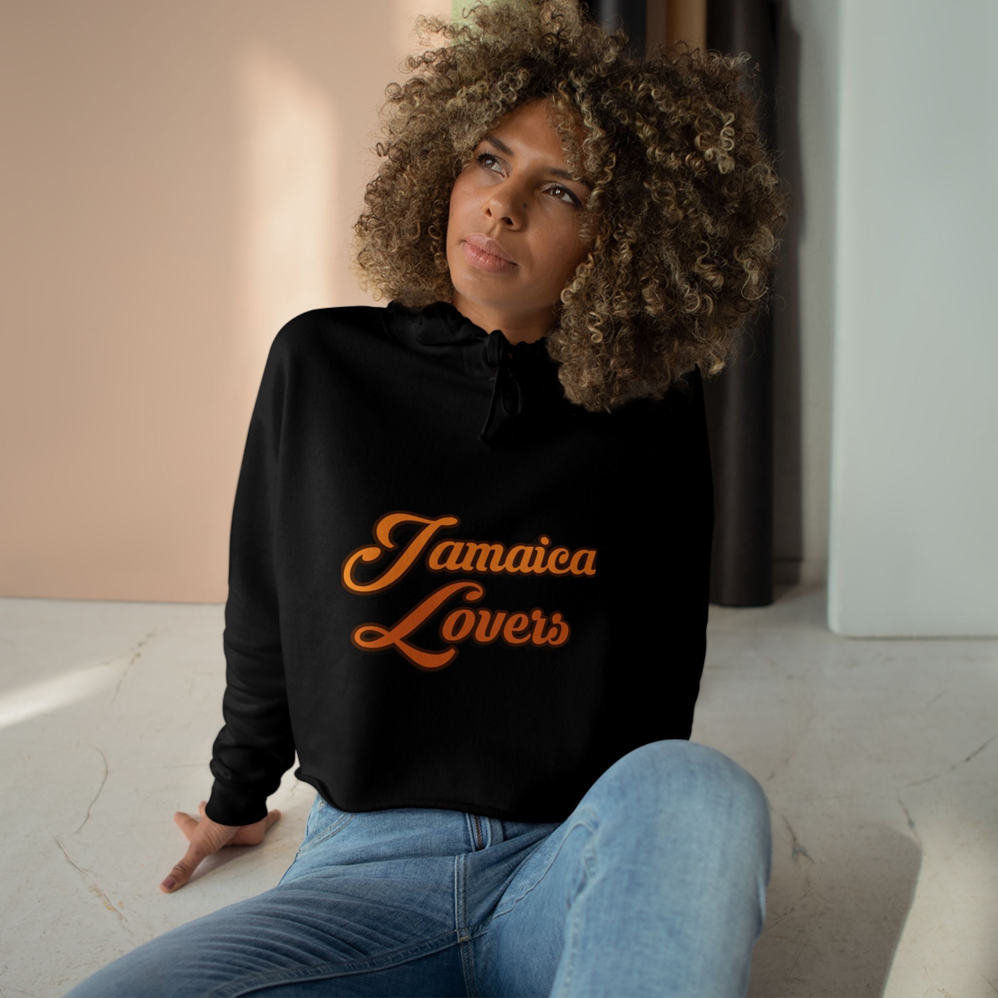 Jamaica Lovers Crop Hoodie - Vintage Style Sweatshirt, Perfect for Summer Festivals, Beach Days, Travel, Gifts for Him and Her