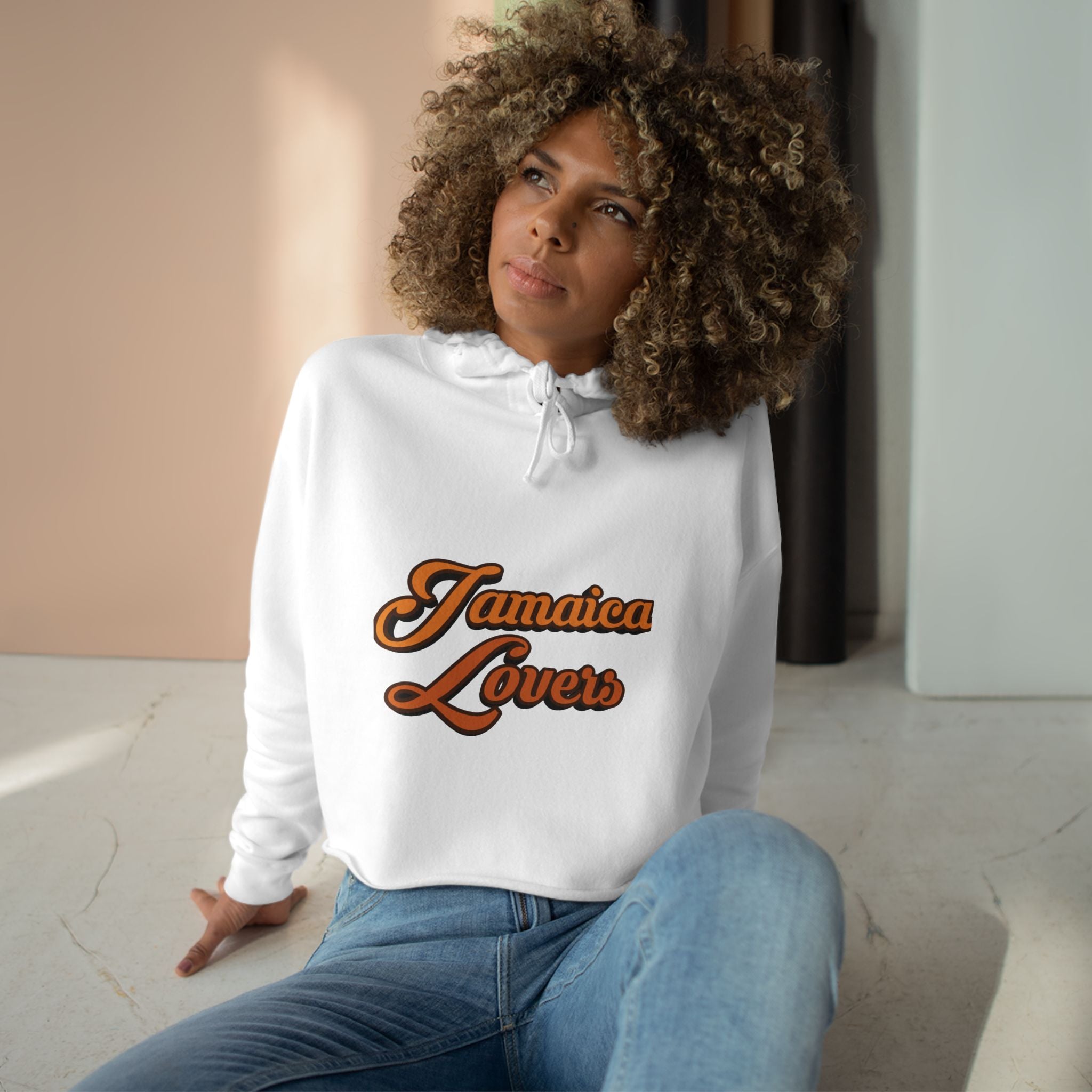 Jamaica Lovers Crop Hoodie - Vintage Style Sweatshirt, Perfect for Summer Festivals, Beach Days, Travel, Gifts for Him and Her