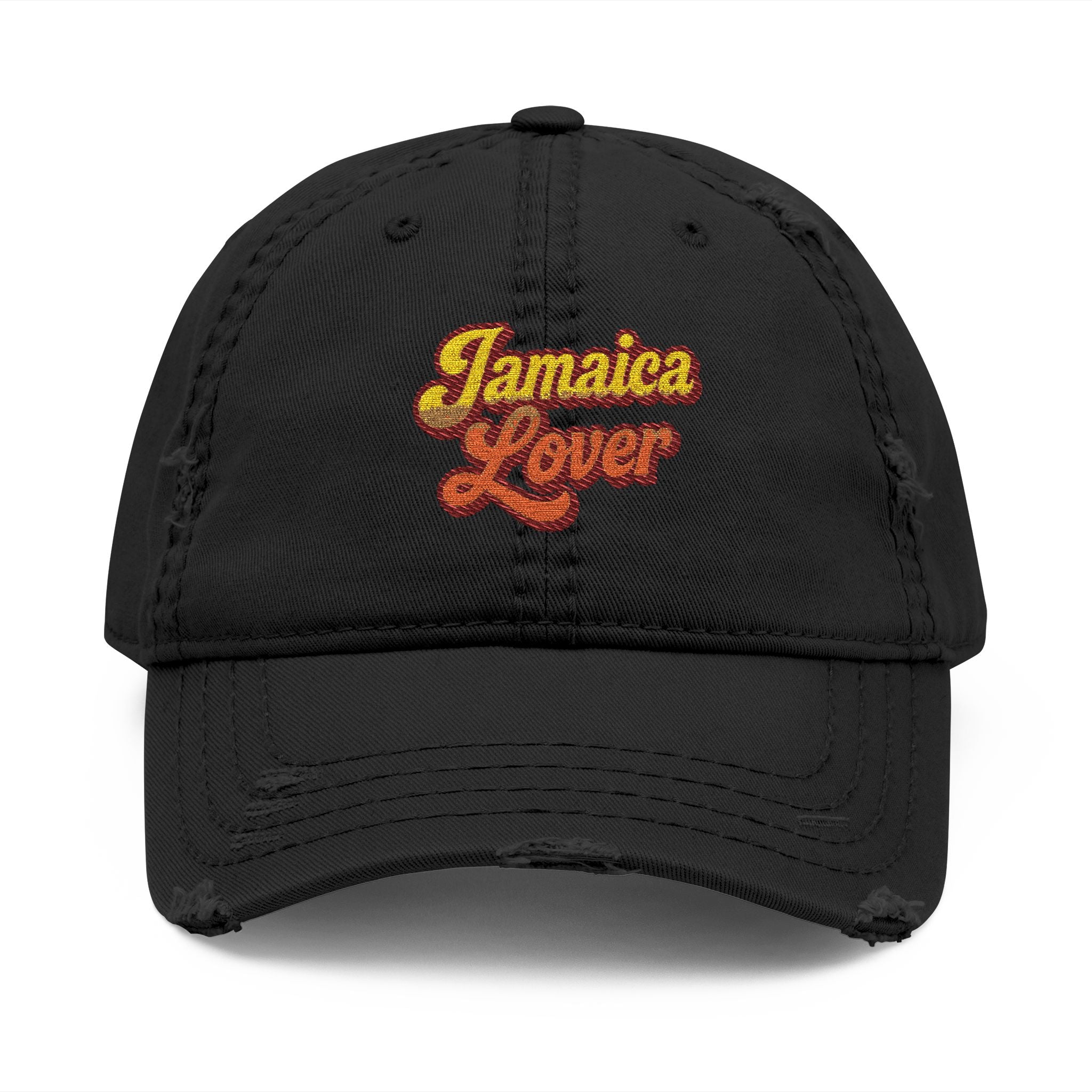 Jamaica Lover Embroidered Distressed Dad Hat