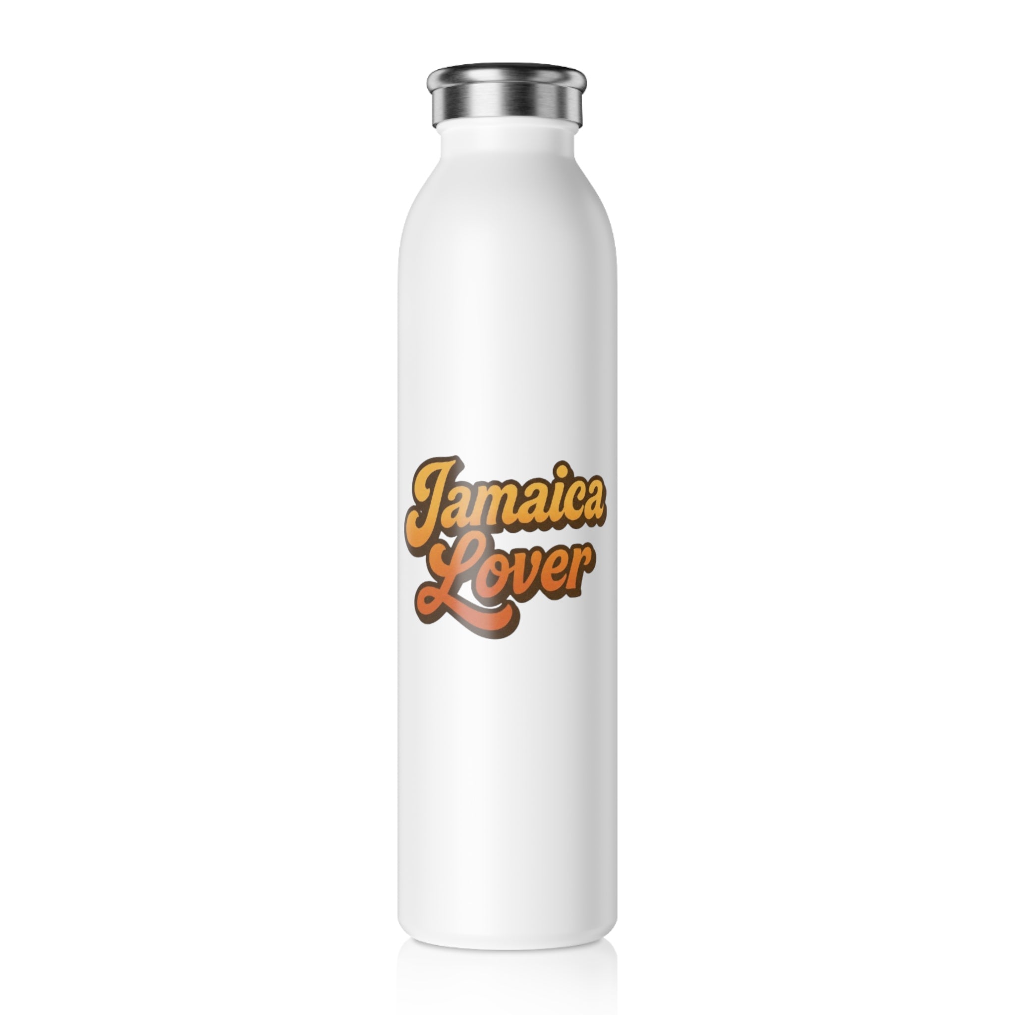 Jamaica Lovers Slim Water Bottle, Eco-Friendly Hydration Bottle, Travel Mug, Gift for Caribbean Enthusiasts, Summer Party Accessory