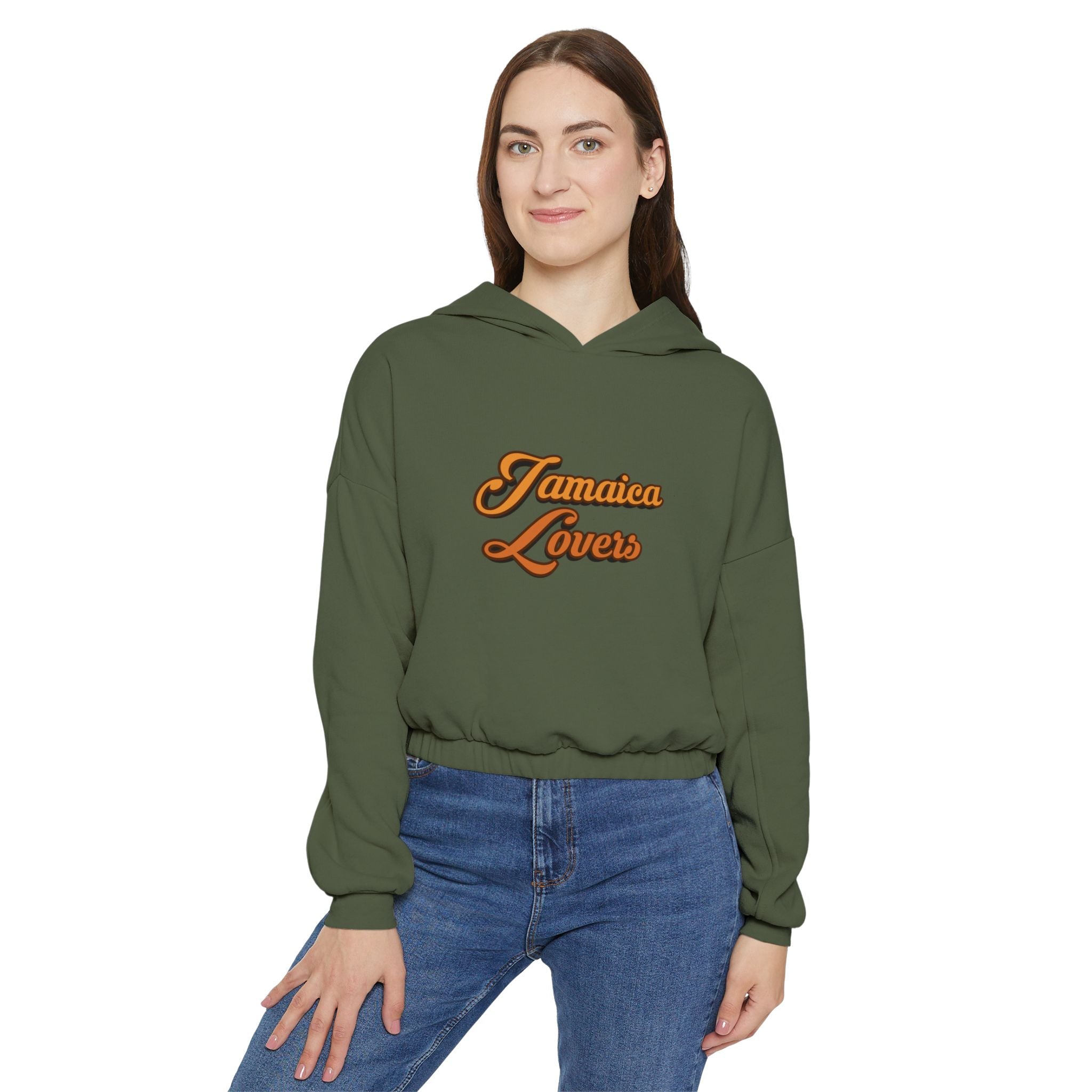 Jamaica Lovers Women's Cropped Hoodie - Trendy, Stylish Pullovers for Vacation, Casual Wear, Gifts, Beach Days, Summer Vibes