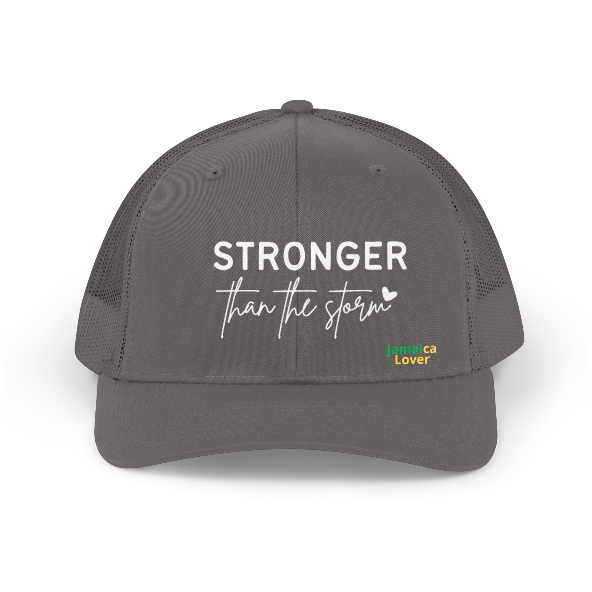 Stronger Than the Storm Trucker Hat — Inspirational Retro Mesh Cap
