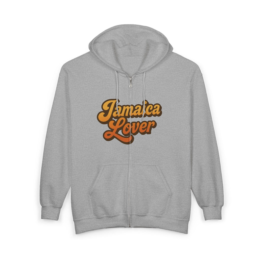 Jamaica Lovers Full Zip Hoodie - Unisex Heavy Blend Sweatshirt, Cool Casual Wear, Gift for Jamaica Lovers, Travel Vibes, Cozy Layering