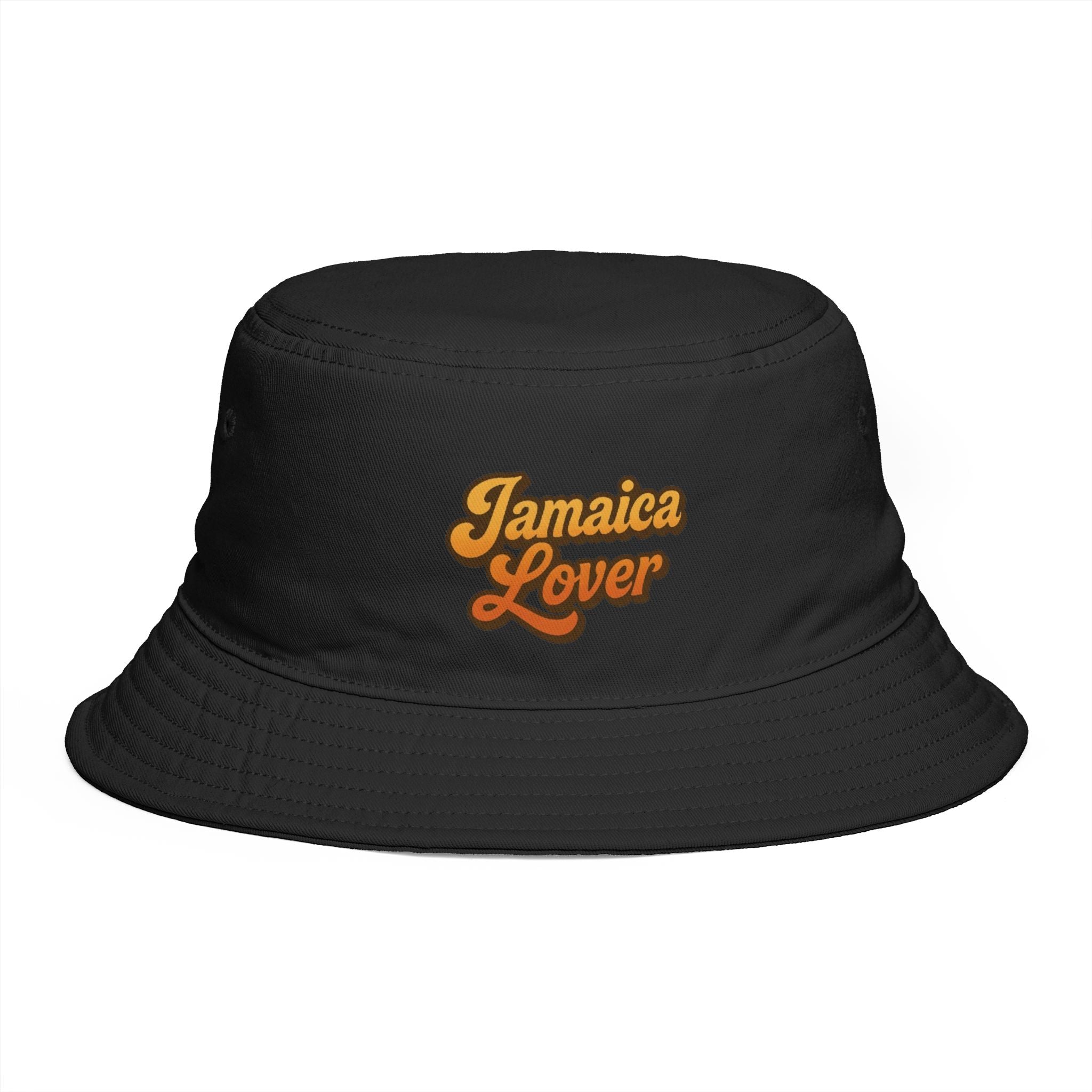 Jamaica Lover Bucket Hat — Retro Script Travel & Festival Sun Hat