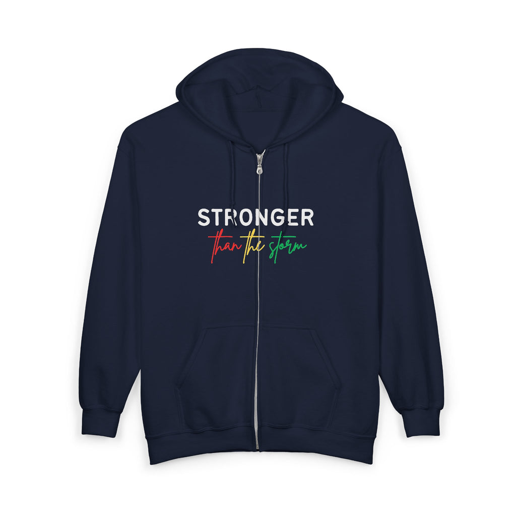Stronger Than The Storm Zip Hoodie — Resilient Hurricane Recovery Support
