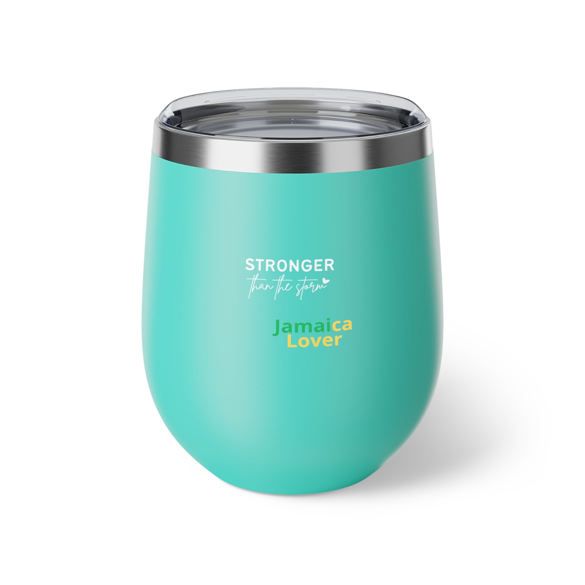 Insulated 12oz Copper Tumbler — "Stronger Than the Storm" Jamaica Lover Design
