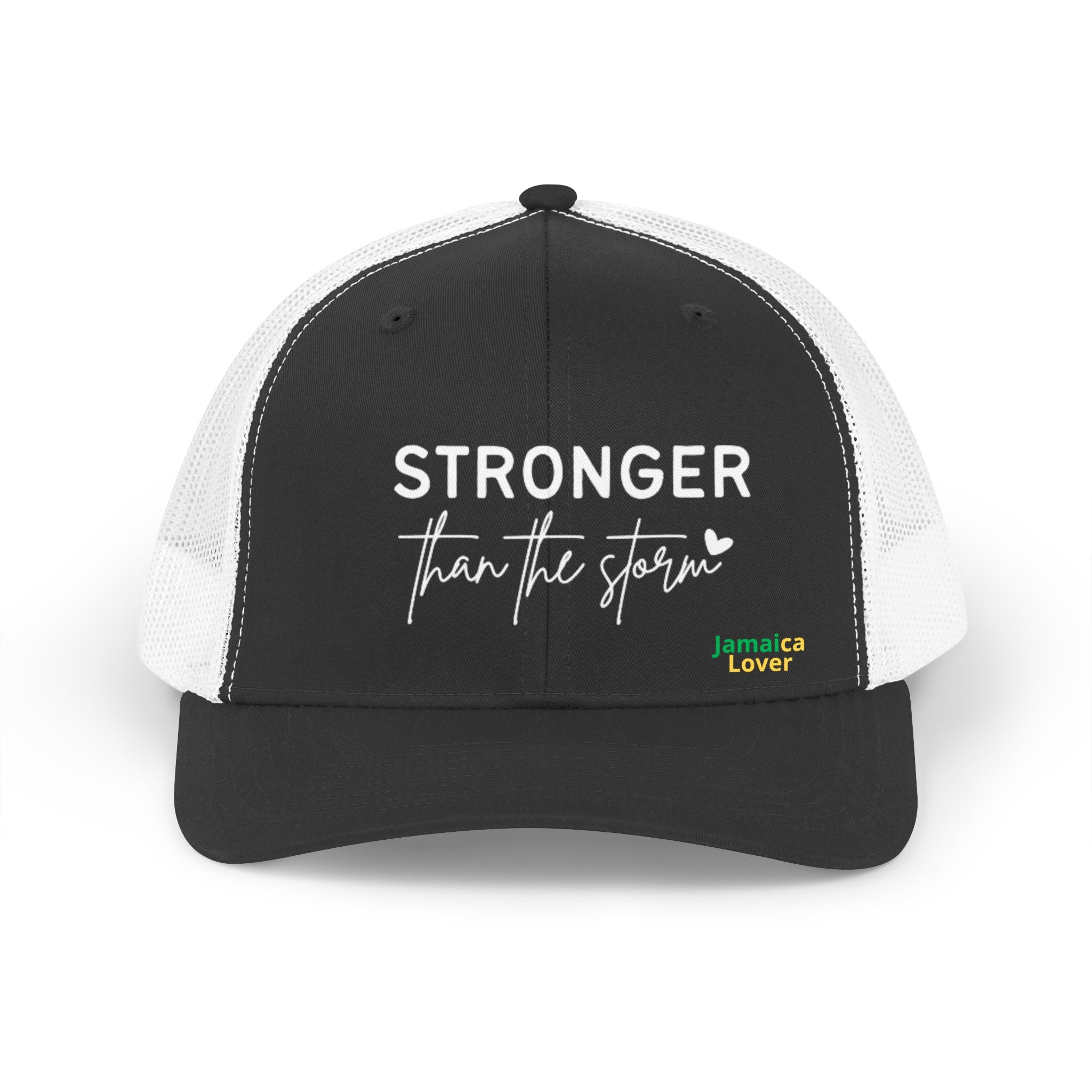 Stronger Than the Storm Trucker Hat — Inspirational Retro Mesh Cap