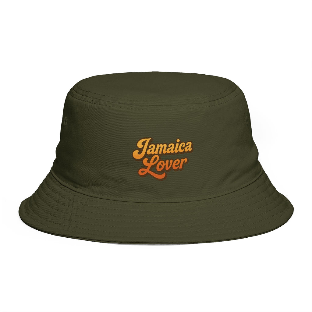 Jamaica Lover Bucket Hat — Retro Reggae Brown Beach Sun Hat