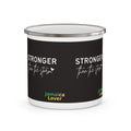 Enamel Mug — "Stronger Than The Storm" Jamaica Lover Camping Cup