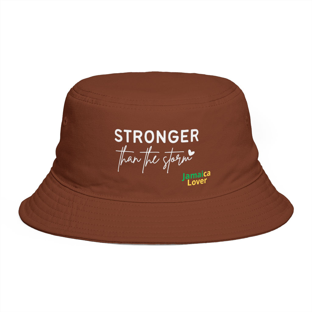 Stronger Than the Storm Bucket Hat – Jamaica Lover Inspirational Sun Hat