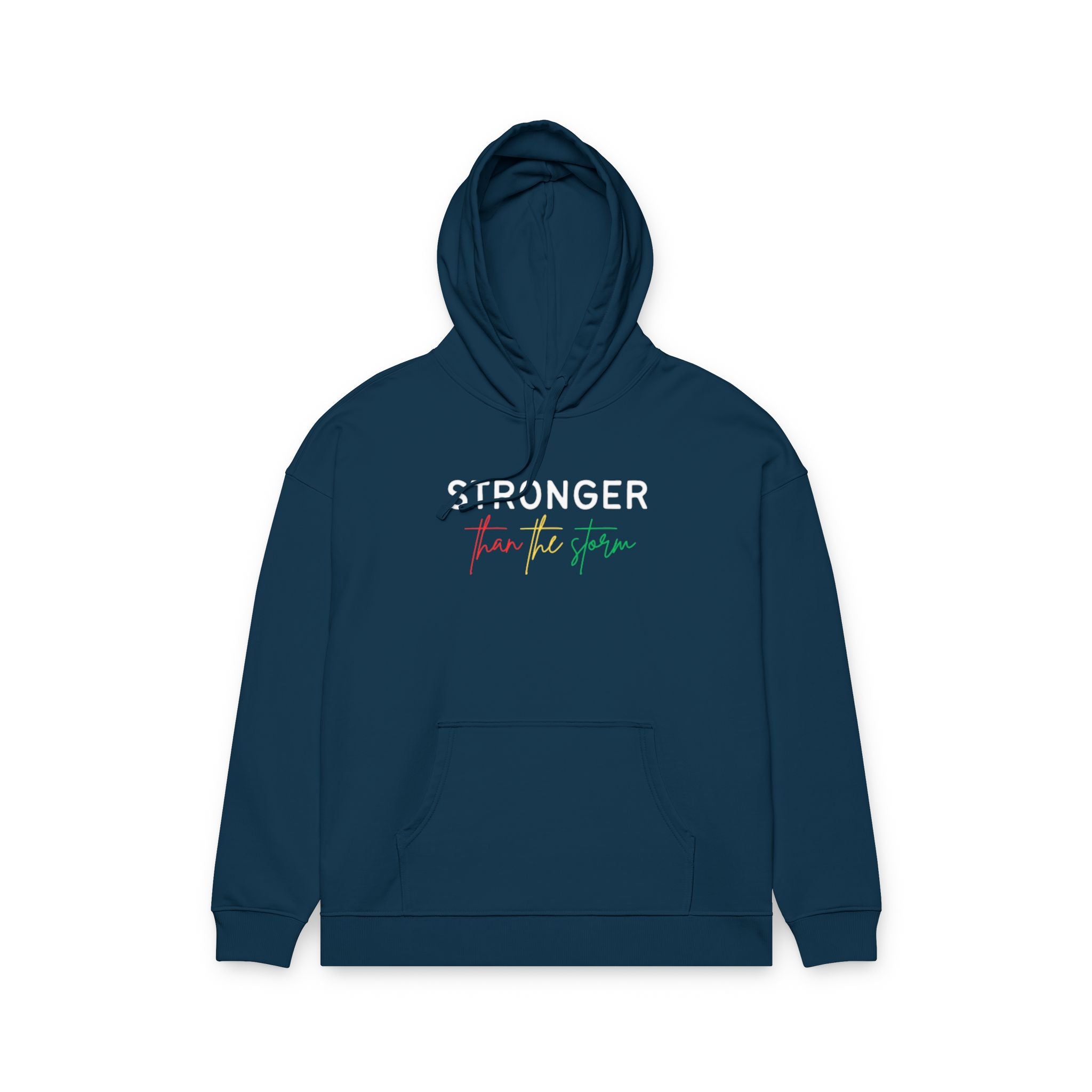 Hoodie — "Stronger Than the Storm" Script Logo Pullover