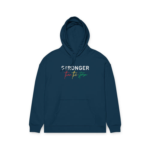 Hoodie — "Stronger Than the Storm" Script Logo Pullover