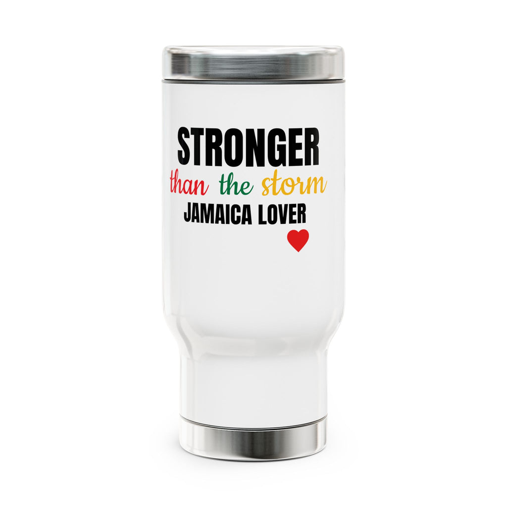Stronger Than the Storm Jamaica Lover Travel Mug — 14oz Stainless Steel