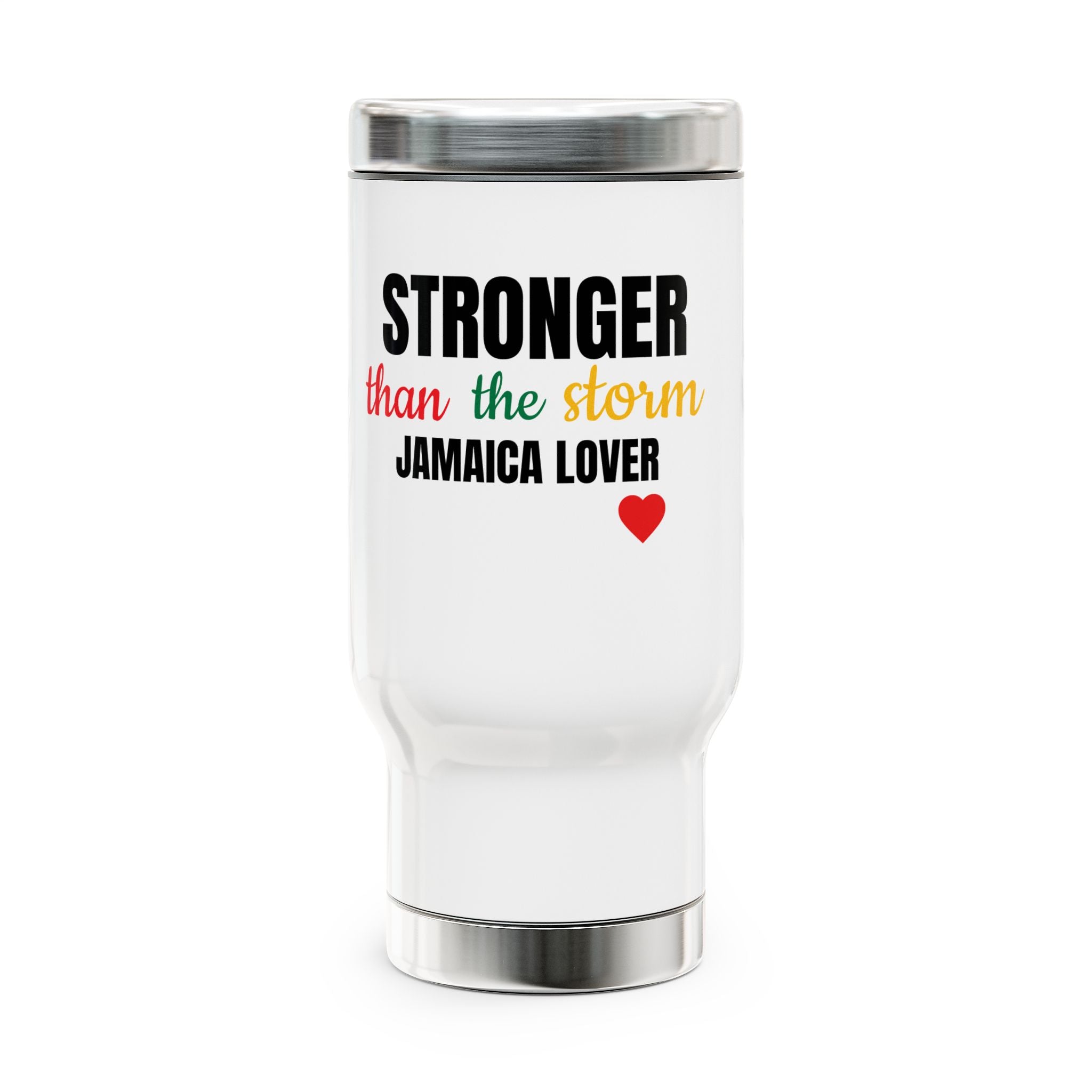 Stronger Than the Storm Jamaica Lover Travel Mug — 14oz Stainless Steel