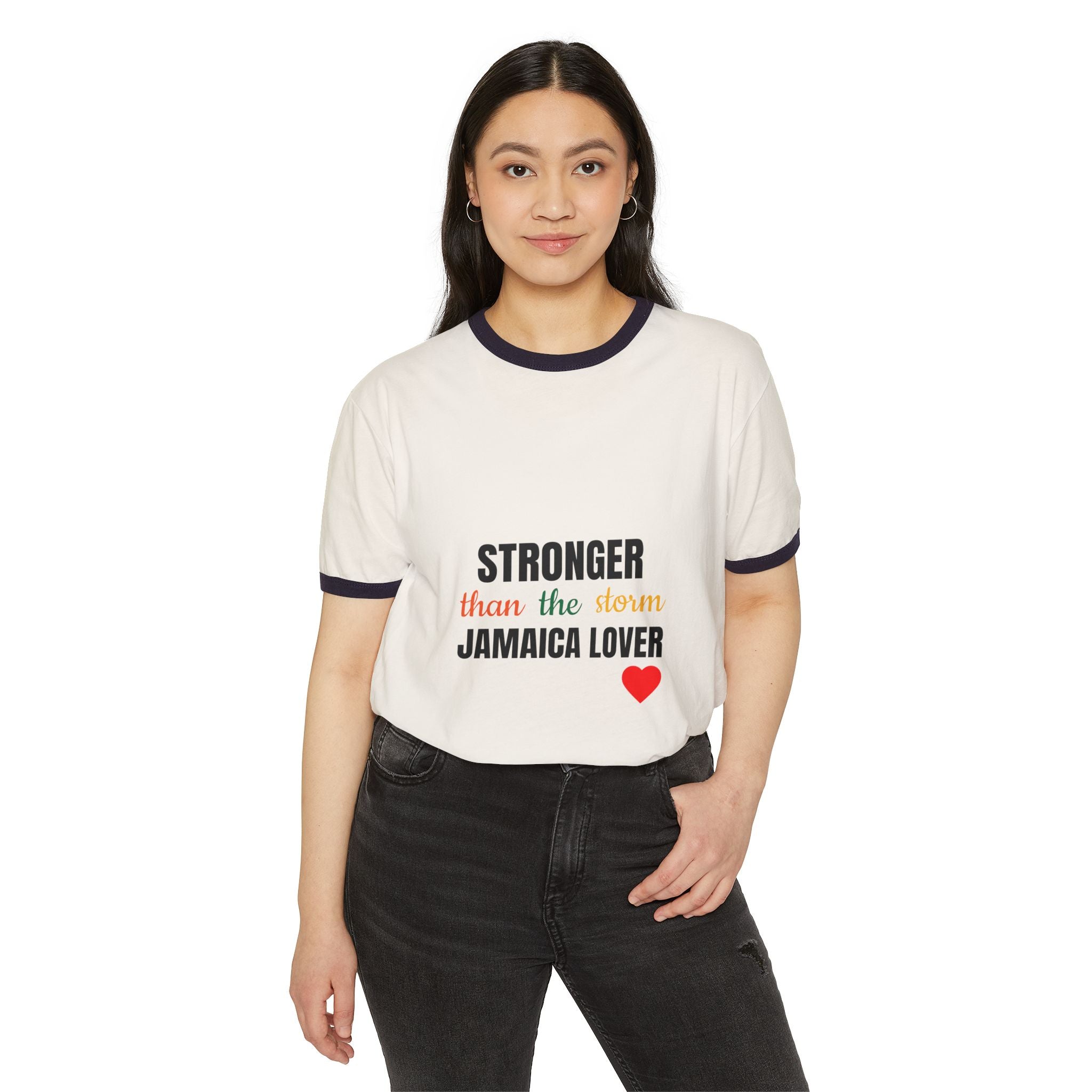 Stronger Than the Storm Jamaica Lover Ringer T-Shirt