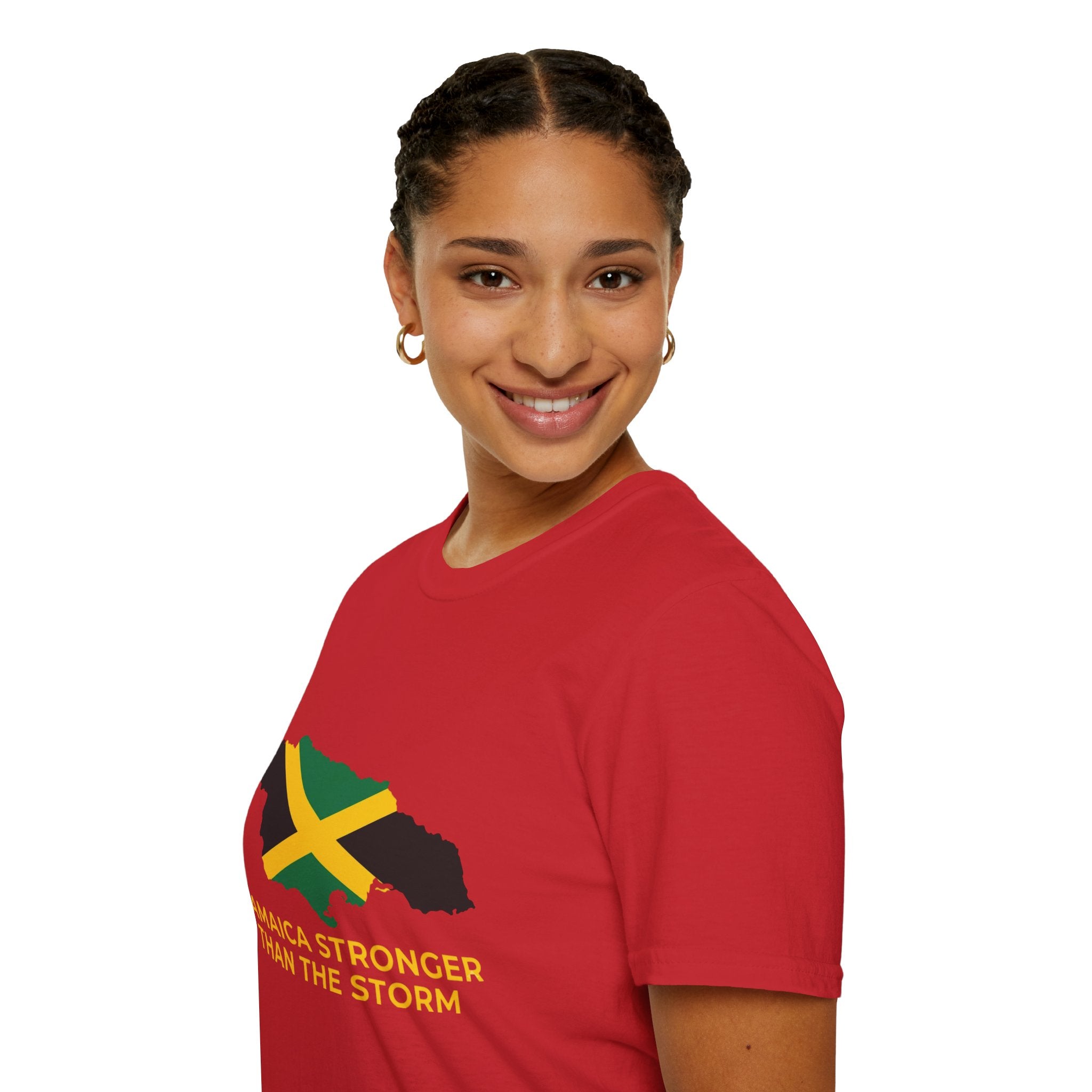 Jamaica Stronger Than The Storm T-Shirt — Jamaican Flag Map Tee