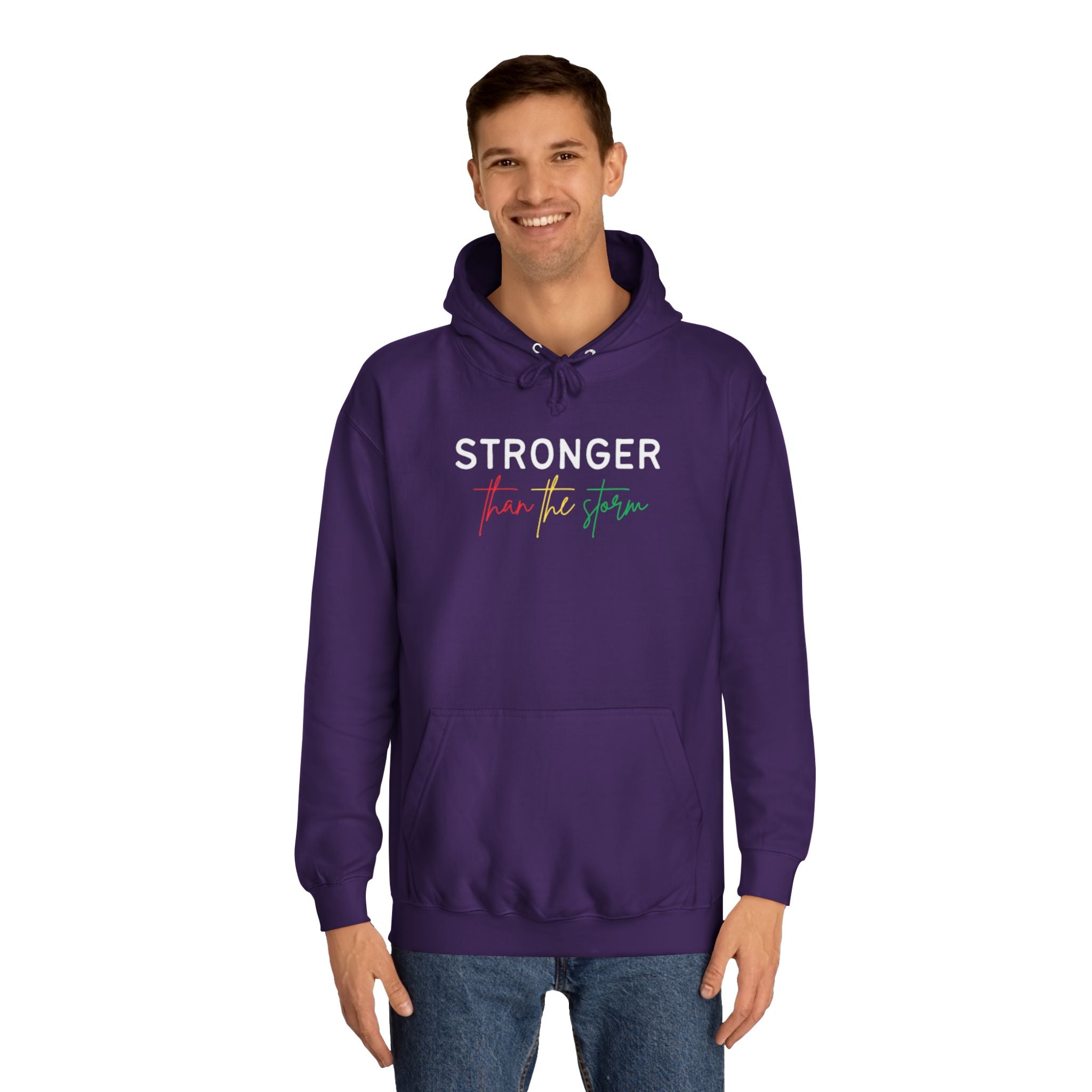 Stronger Hoodie — 'still she rises' Inspirational College Pullover