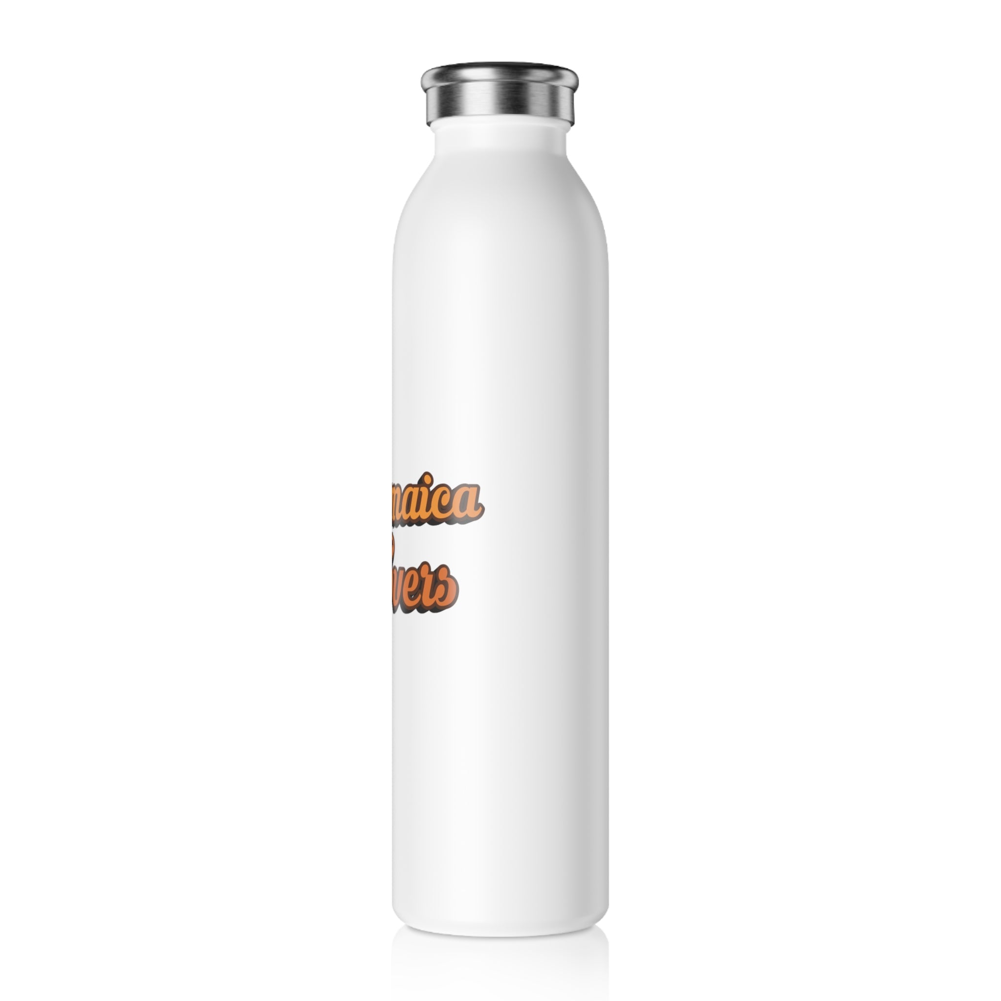 Jamaica Lovers Slim Water Bottle, Eco-Friendly Hydration Bottle, Travel Mug, Gift for Caribbean Enthusiasts, Summer Party Accessory