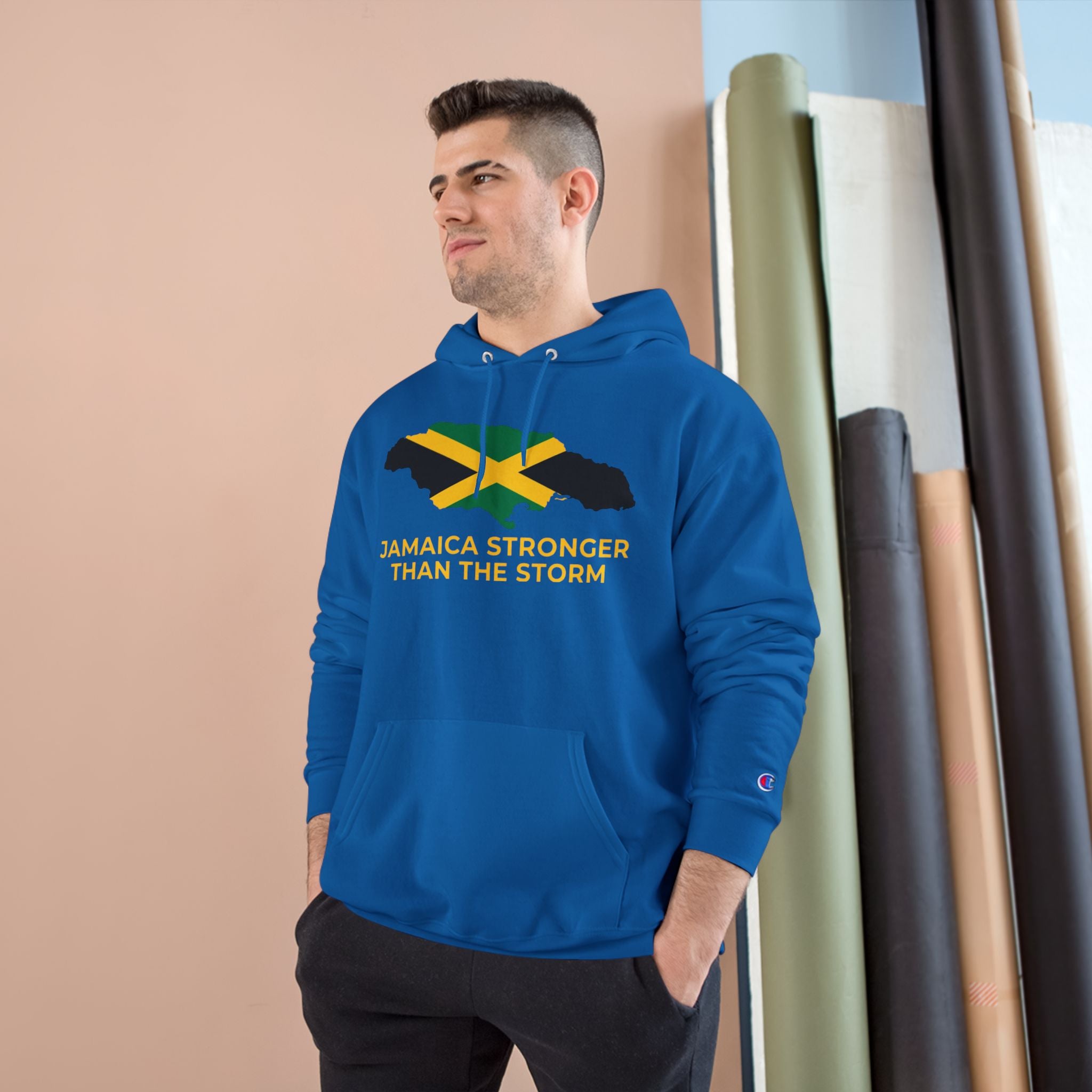 Jamaica Strong Hoodie — Jamaican Flag Champion Pullover